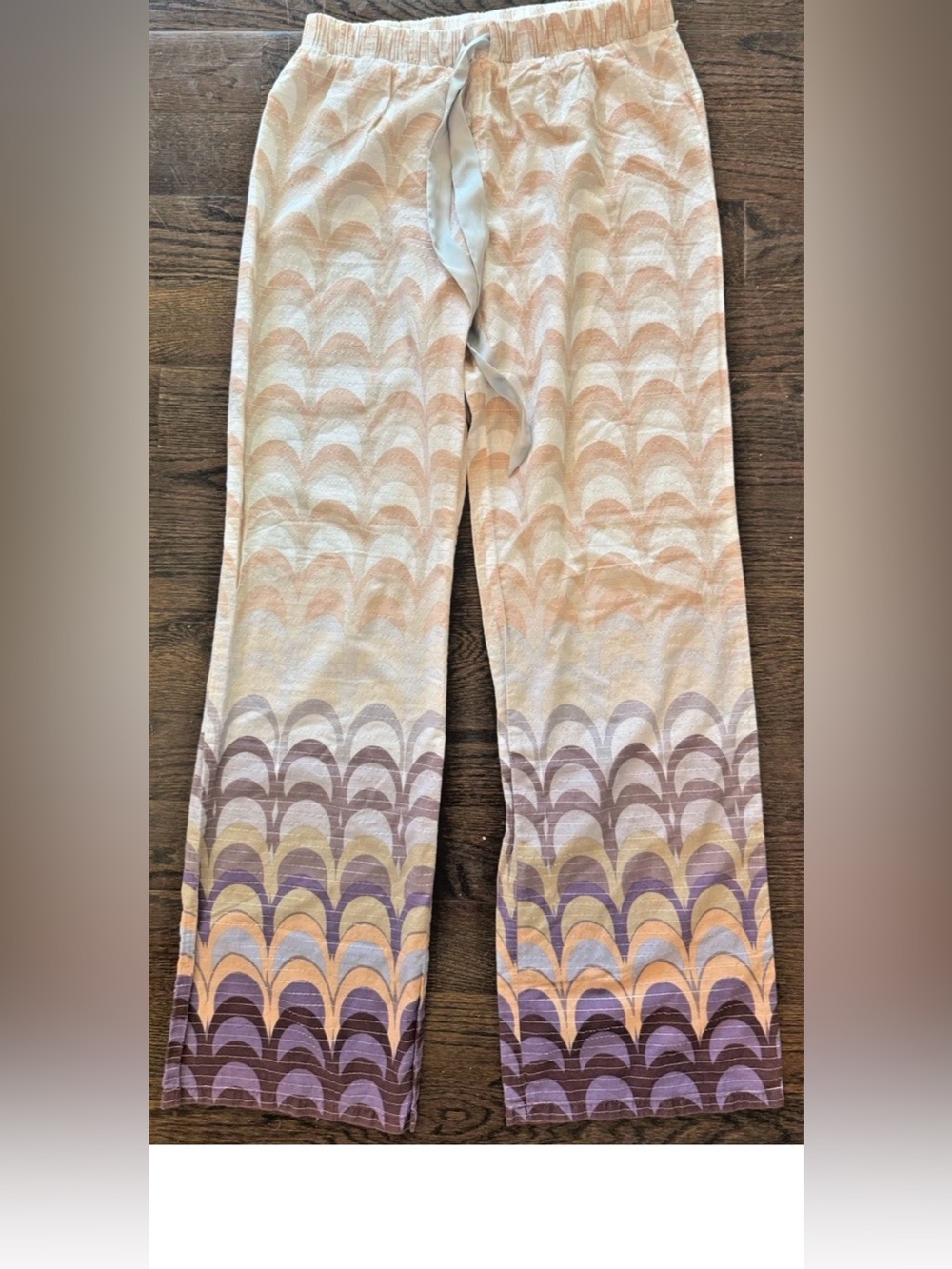 Anthropologie Eloise Metallic Wave Print Lounge Pants Womens Small NEW
